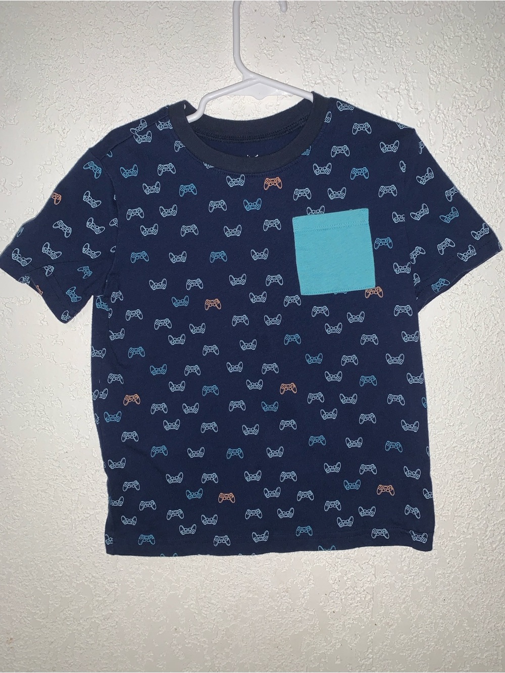jumping beans Navy Graphic Controller Tee with Aqua Pocket